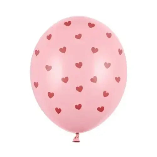 Balony 30 cm, Serca, Pastel Baby Pink