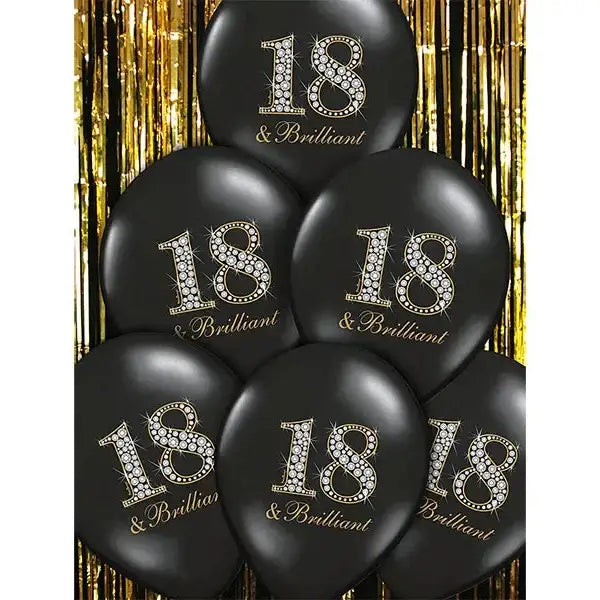 Balony 30cm, 18 & Brilliant, Pastel Black