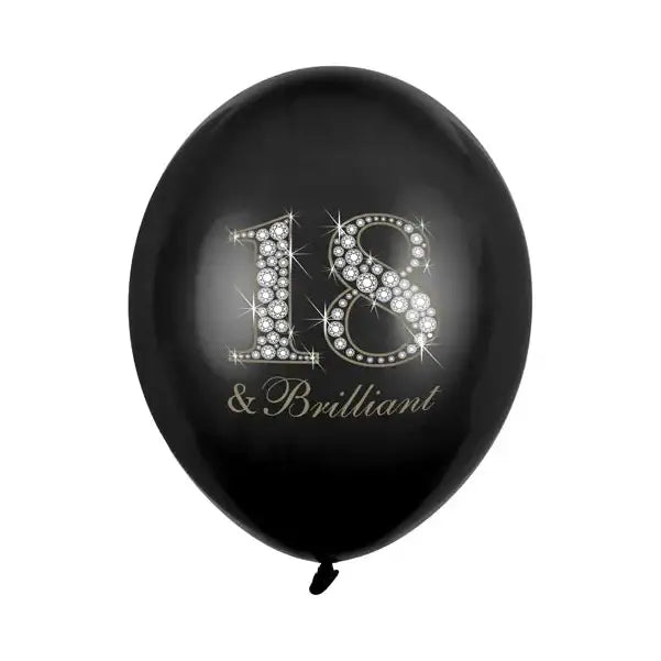 Balony 30cm, 18 & Brilliant, Pastel Black