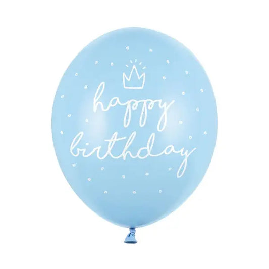 Balony 30cm, happy birthday, P. Baby Blue