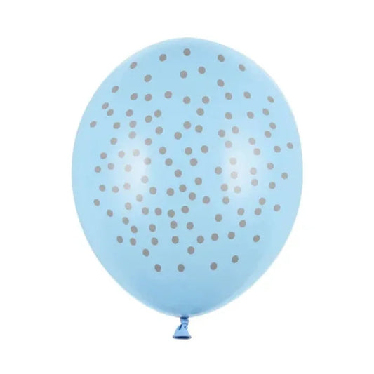 Balony 30cm, Kropki, Pastel Baby Blue