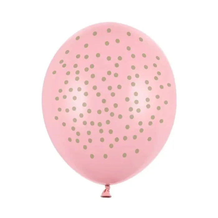 Balony 30cm, Kropki, Pastel Baby Pink