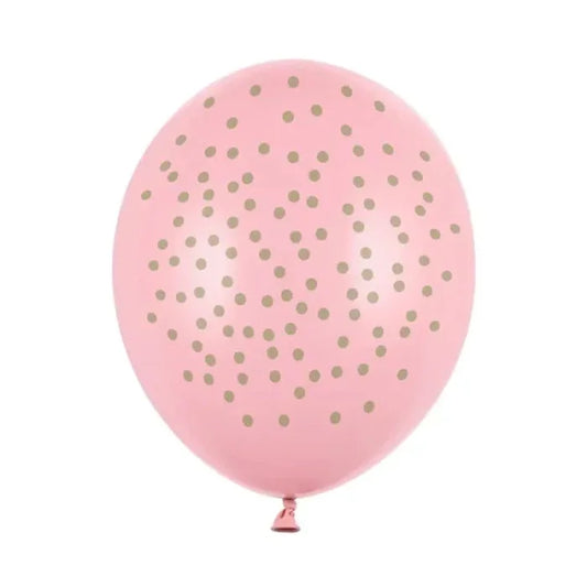 Balony 30cm, Kropki, Pastel Baby Pink