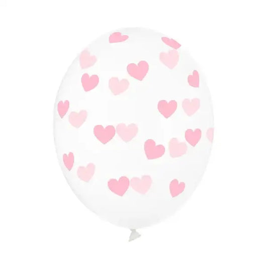 Balony 30cm, Serduszka, Crystal Clear