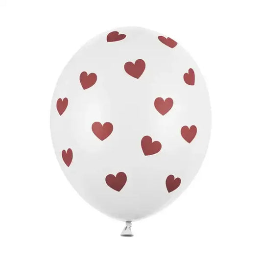 Balony 30cm, Serduszka, Pastel Pure White