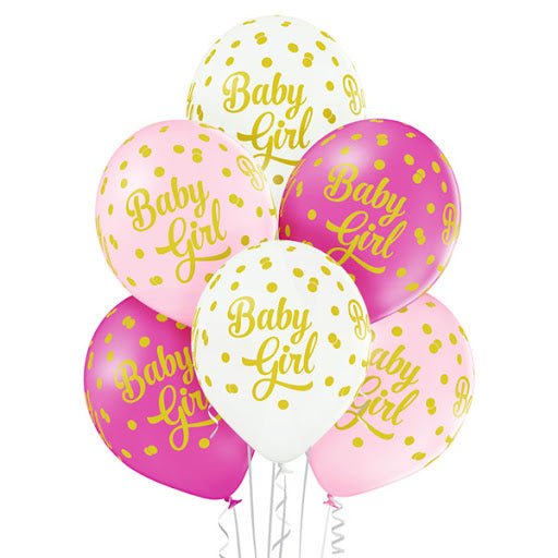 Balony Belbal D11, 30 cm Baby Girl Dots