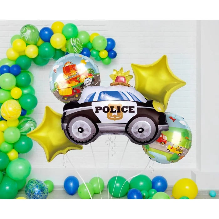 Balony foliowe - zestaw Policja, 5 szt.