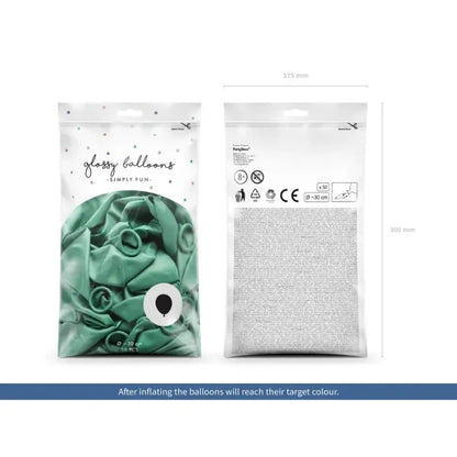 Balony Glossy 30cm, butelkowa zieleń