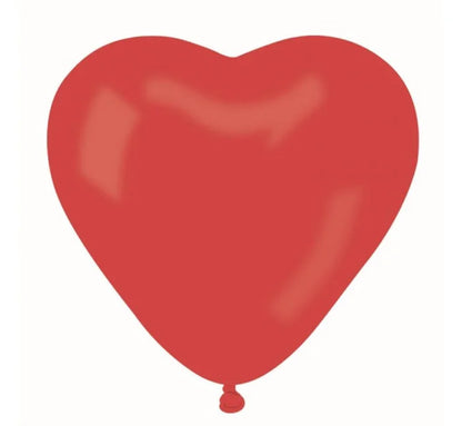 Balony lateksowe pastelowe serce – czerwone ok. 26 cm (50 szt.) - Balloons