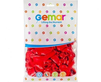Balony lateksowe pastelowe serce – czerwone ok. 26 cm (50 szt.) - Balloons