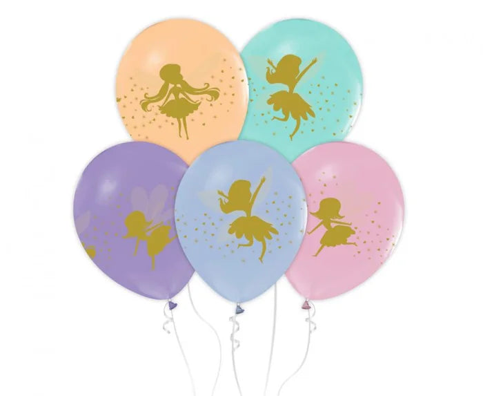 Balony lateksowe z nadrukiem wróżek 12’’ 5 szt.
