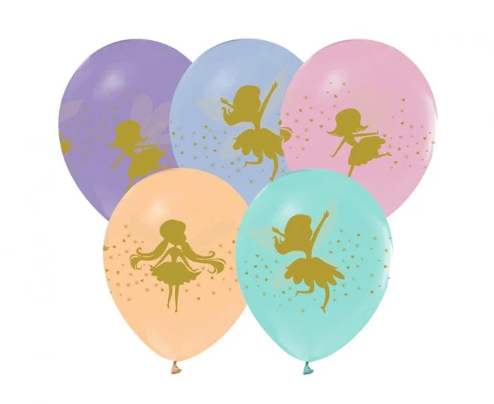 Balony lateksowe z nadrukiem wróżek 12’’ 5 szt.