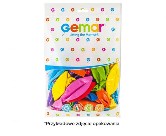 Balony metaliczne czarne 19” (48 cm) – Gemar GM150 kolor Black (065) 50 sztuk
