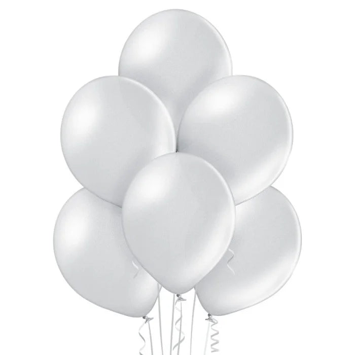 Balony metaliczne Srebrne, B105, 30 cm