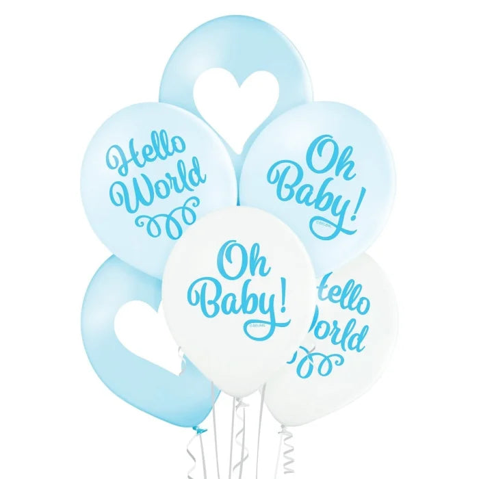 Balony na Baby Shower Oh Baby Boy, D11, 30 cm, 6 szt.