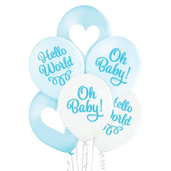 Balony na Baby Shower Oh Baby Boy, D11, 30 cm, 6 szt.