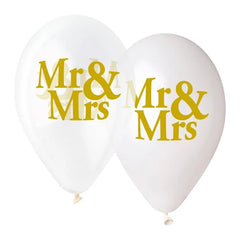Balony na Ślub "Mr & Mrs", 13 cali, 5 szt.