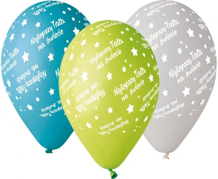 Balony ’Najlepszy Tata’ 12” (30 cm) 5 sztuk – Gemar