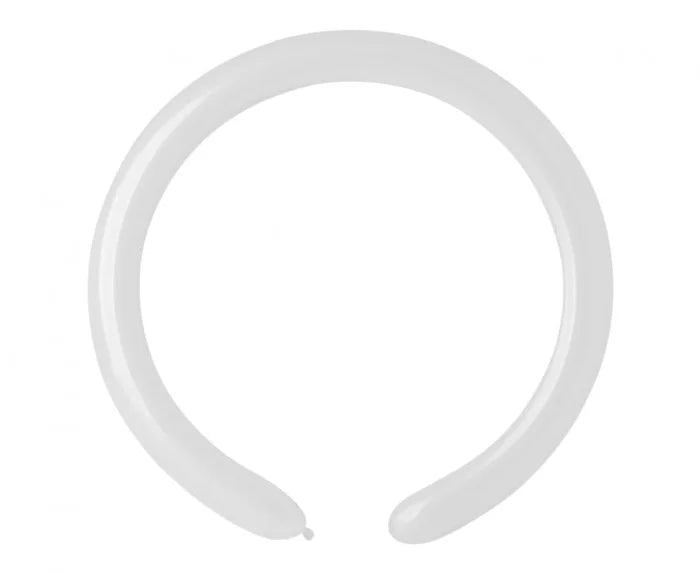 Balony pastelowe białe rurki (100 szt.) - Balloons