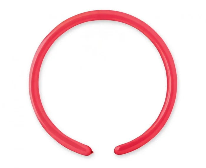 Balony pastelowe malinowa czerwień do modeliny – rurki 2,5 cm (100 szt.) - Balloons