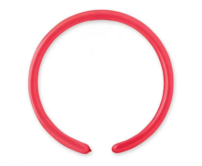 Balony pastelowe malinowa czerwień do modeliny – rurki 2,5 cm (100 szt.) - Balloons