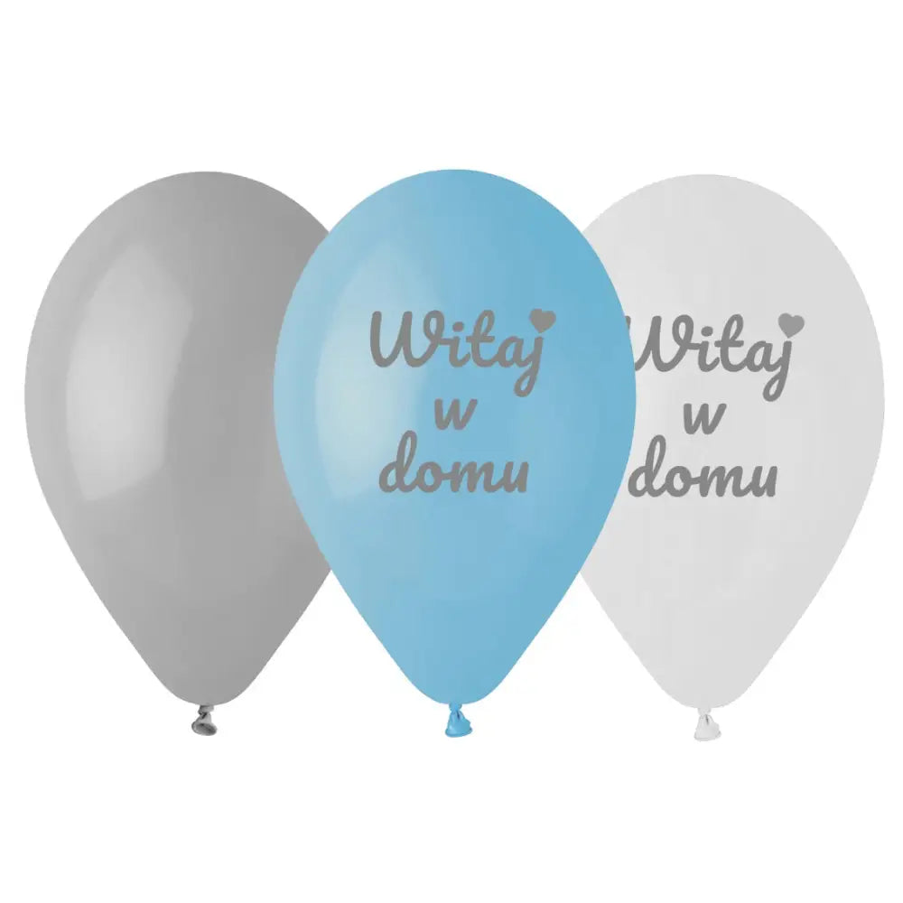 Balony Premium Witaj w domu, niebieskie, 12"/6 szt.