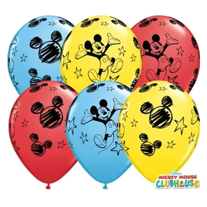 Balony QL 11 cali z nadr. MICKEY, pastelowe mix