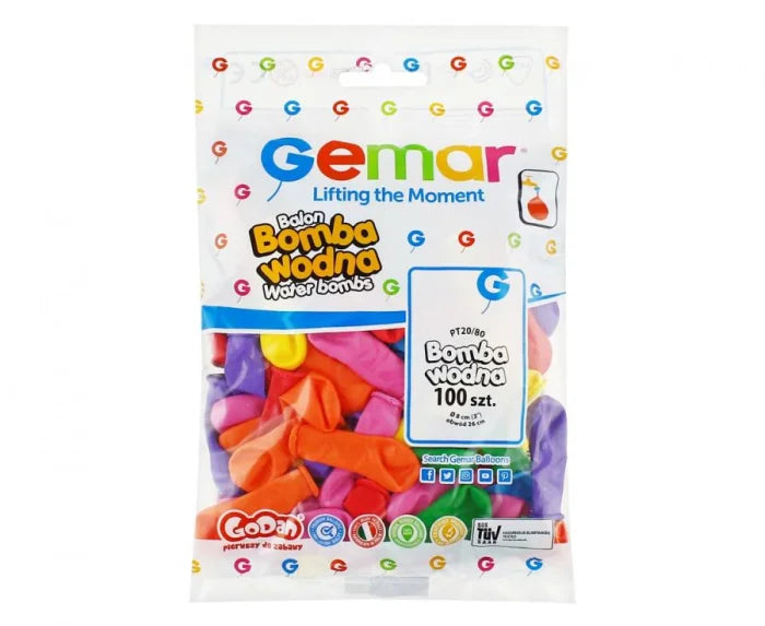 Balony wodne „Bomby” – 100 szt. pastelowe kolory