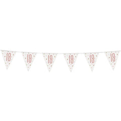 Baner Glitz 18 Urodziny – Różowo-Złoty, 274 cm z Flagami