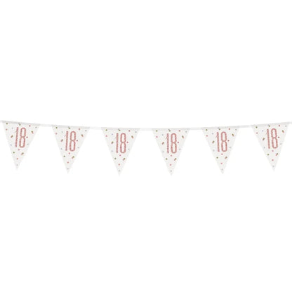 Baner Glitz 18 Urodziny – Różowo-Złoty, 274 cm z Flagami