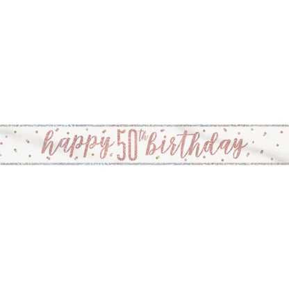 Baner Glitz 50, różowo-złoty, 274 cm