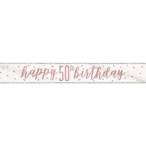 Baner Glitz 50, różowo-złoty, 274 cm