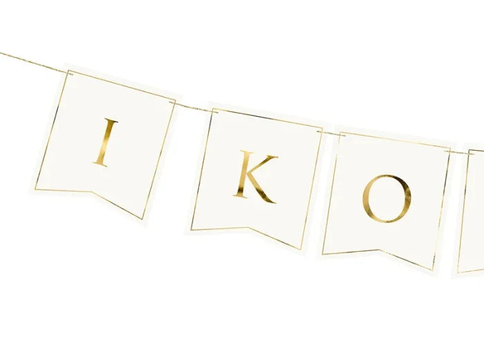 Baner „I Komunia Św.” – 15x133 cm Złoty Sznurek