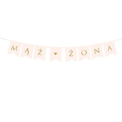 Baner Mąż Żona, j. różowy, 15 x 110 cm