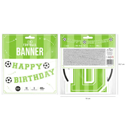 Baner urodzinowy Happy Birthday – Football 250 cm - Party Decorations
