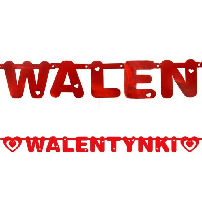 Baner "Walentynki" – czerwony, 12 x 160 cm