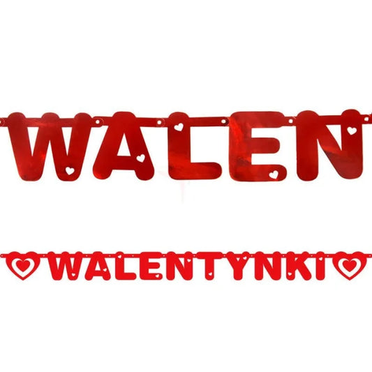 Baner "Walentynki" – czerwony, 12 x 160 cm