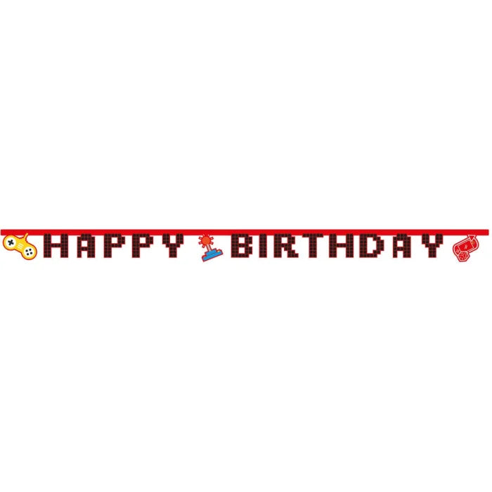 Banner Gaming Party "Happy Birthday", 200 cm – Idealna dekoracja urodzinowa!