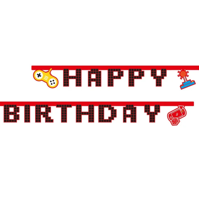 Banner Gaming Party "Happy Birthday", 200 cm – Idealna dekoracja urodzinowa!