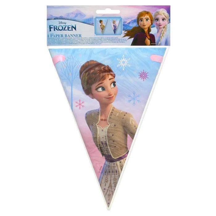 Banner Urodzinowy w Kształcie Flag z Bohaterami z Krainy Lodu 2 – Frozen 2: Wind Spirit