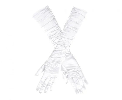 Białe długie rękawiczki „Hollywood” – elegancja i szyk!