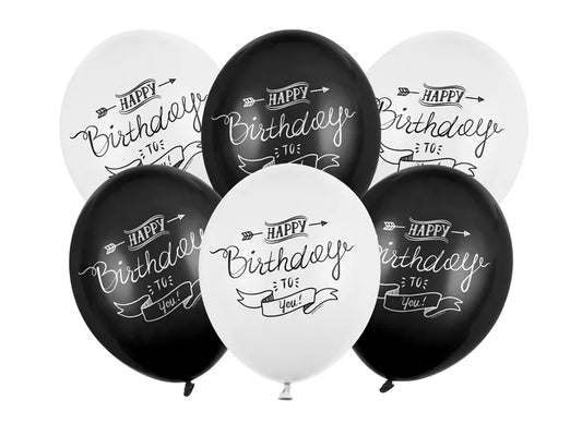 Balony 30cm, Happy Birthday, Pastel mix