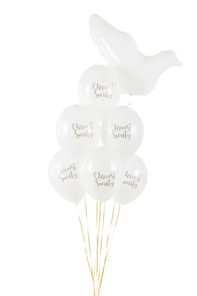 Balony 30 cm, Chrzest Święty, Pastel Pure White