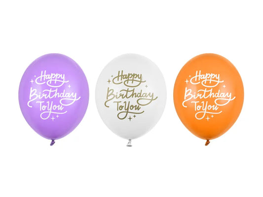 Balony 30 cm, Happy Birthday To You, mix
