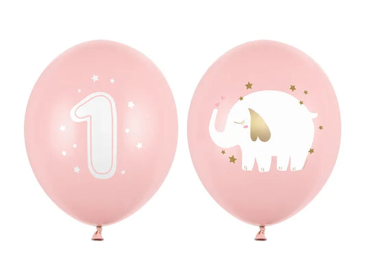 Balony 30 cm, Roczek, Baby pink