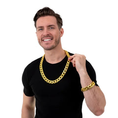 Bransoleta łańcuch złoty – Disco lata 80-te - Costume Accessories