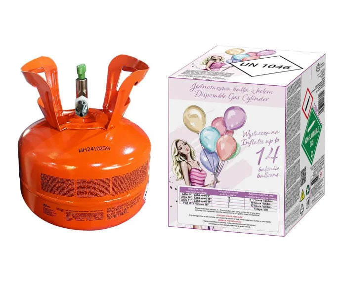 Butla z helem na balony – do 14 sztuk 9 cali