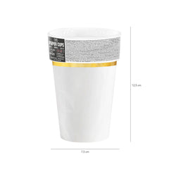 Kubeczki papierowe biało-złote Classic Gold 220 ml – 6 szt.