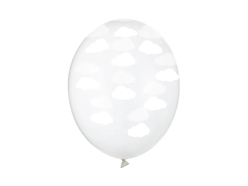 Balony 30cm, Chmurki, Crystal Clear