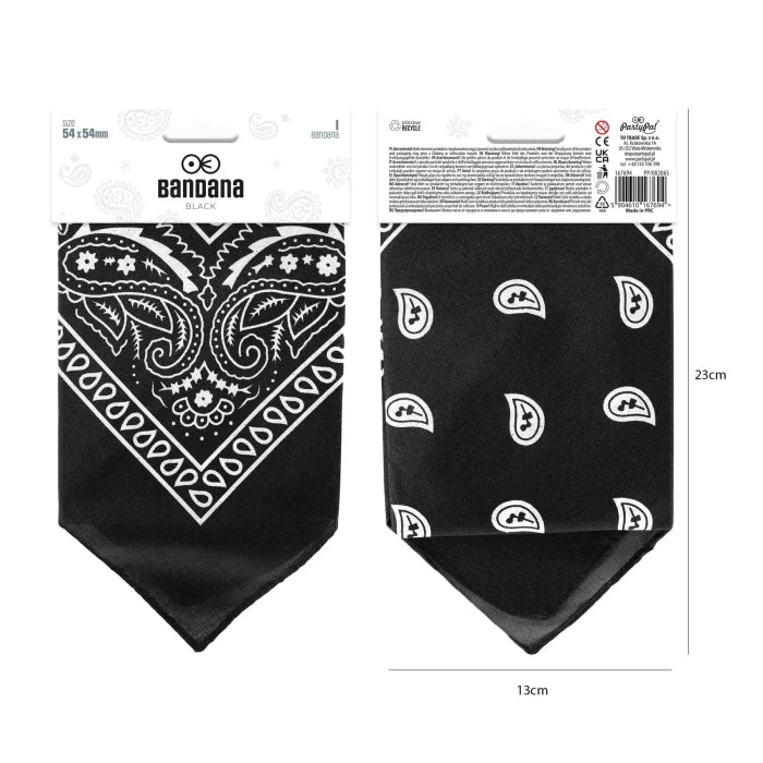 Chustka bandana 54 × 54 cm – uniwersalny dodatek dla dzieci młodzieży i dorosłych - Costume Accessories